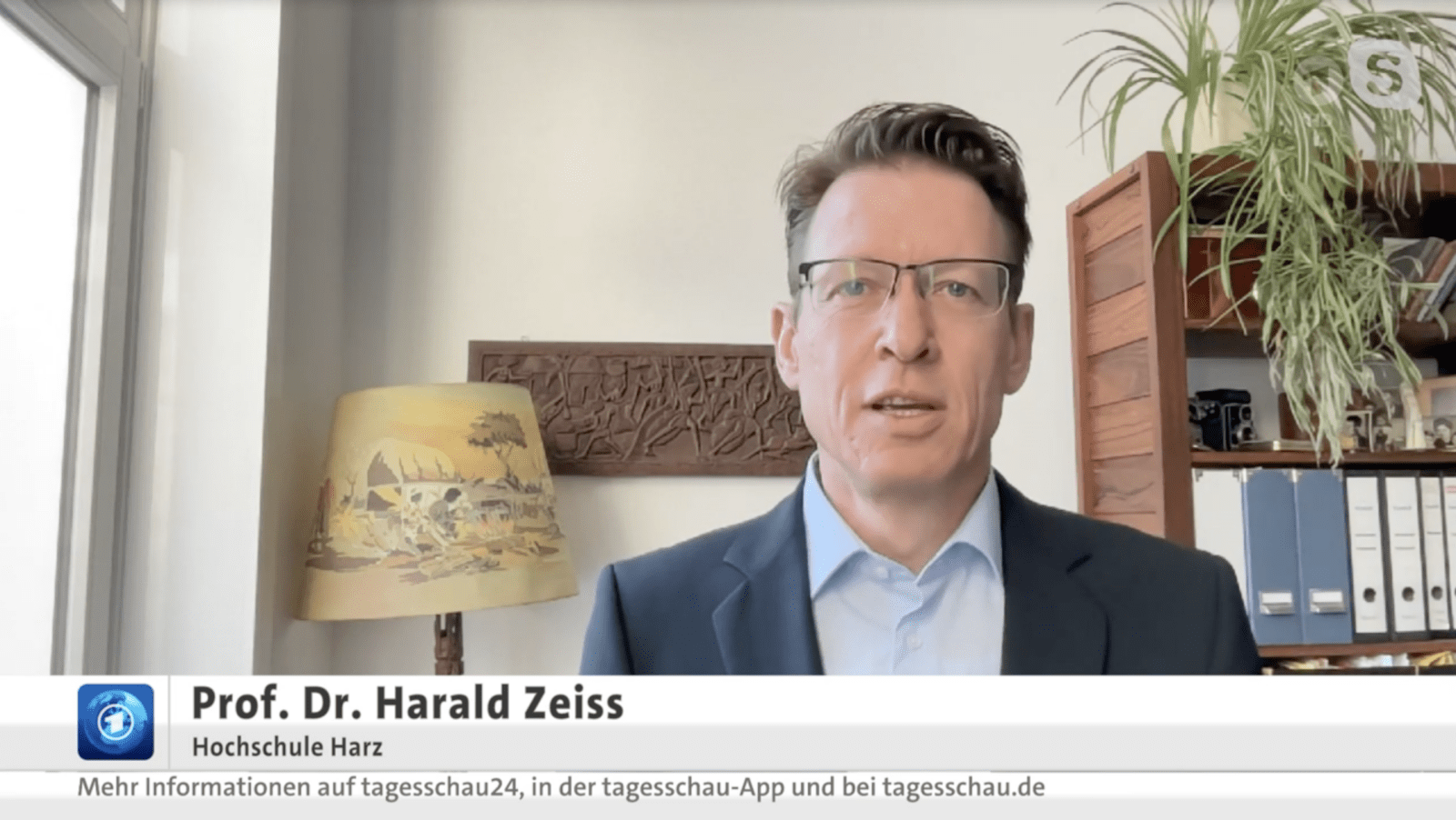 Prof. Dr. Harald Zeiss bei Tagesschau 24
